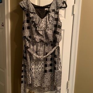 Belted tie waist dress